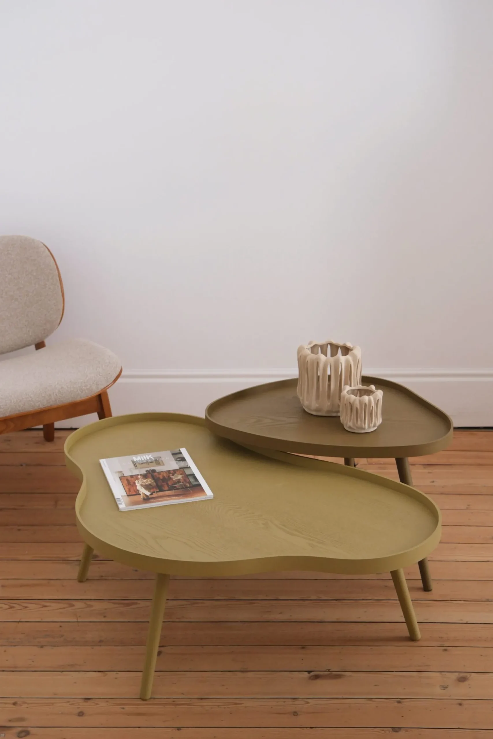 Table basse organique bois