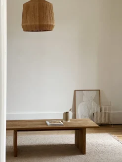 Table basse rectangulaire en teck recyclé