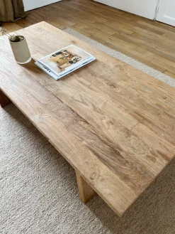 Table basse rectangulaire en teck recyclé