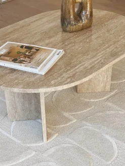Table basse travertin ovale