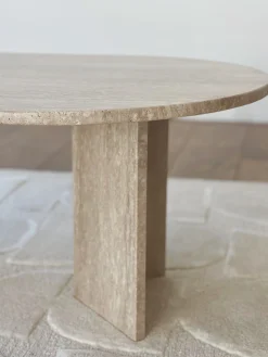 Table basse travertin ovale