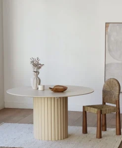 Table ronde sur pied central