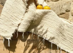 Tapis écru unis en coton recyclé