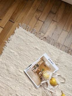 Tapis écru unis en coton recyclé 200X300cm