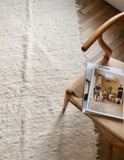 Tapis écru unis en coton recyclé 200X300cm