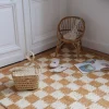 Tapis damier en coton tissé 140x200cm