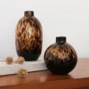 Vase Léopard en verre ambré – 2 tailles
