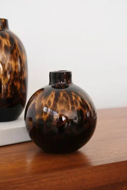 Vase Léopard en verre ambré – 2 tailles